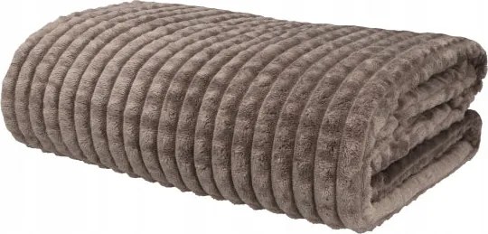 Koc grafitowy 200x220cm mikrofibra kostka miękki nowoczesny styl narzuta