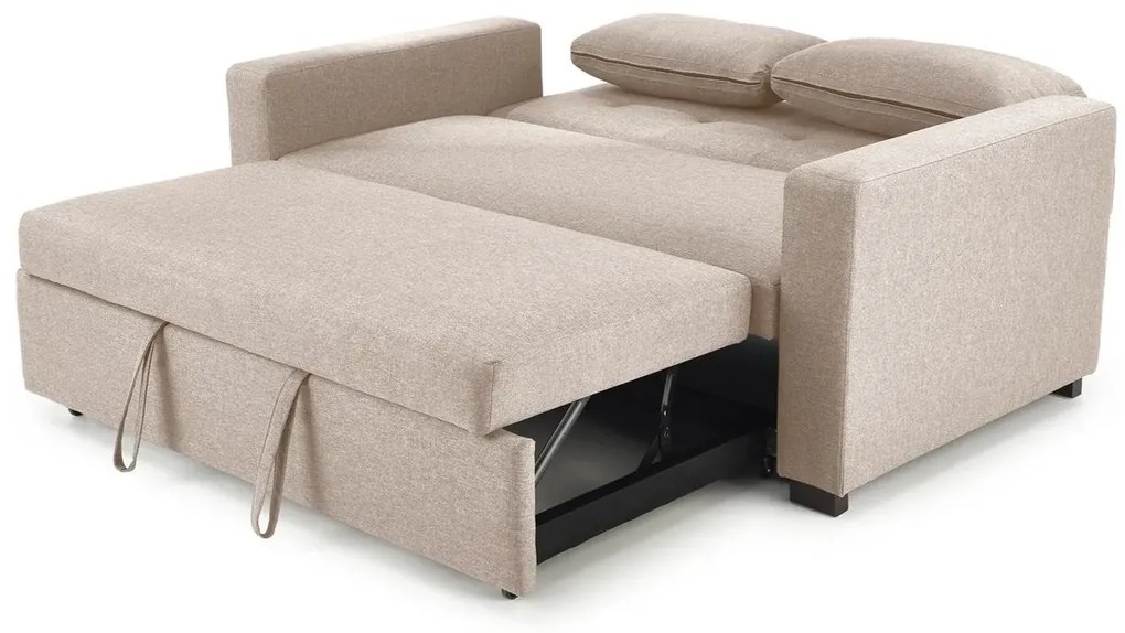 Sofa rozkładana z funkcją spania PAULINIO beżowa HALMAR