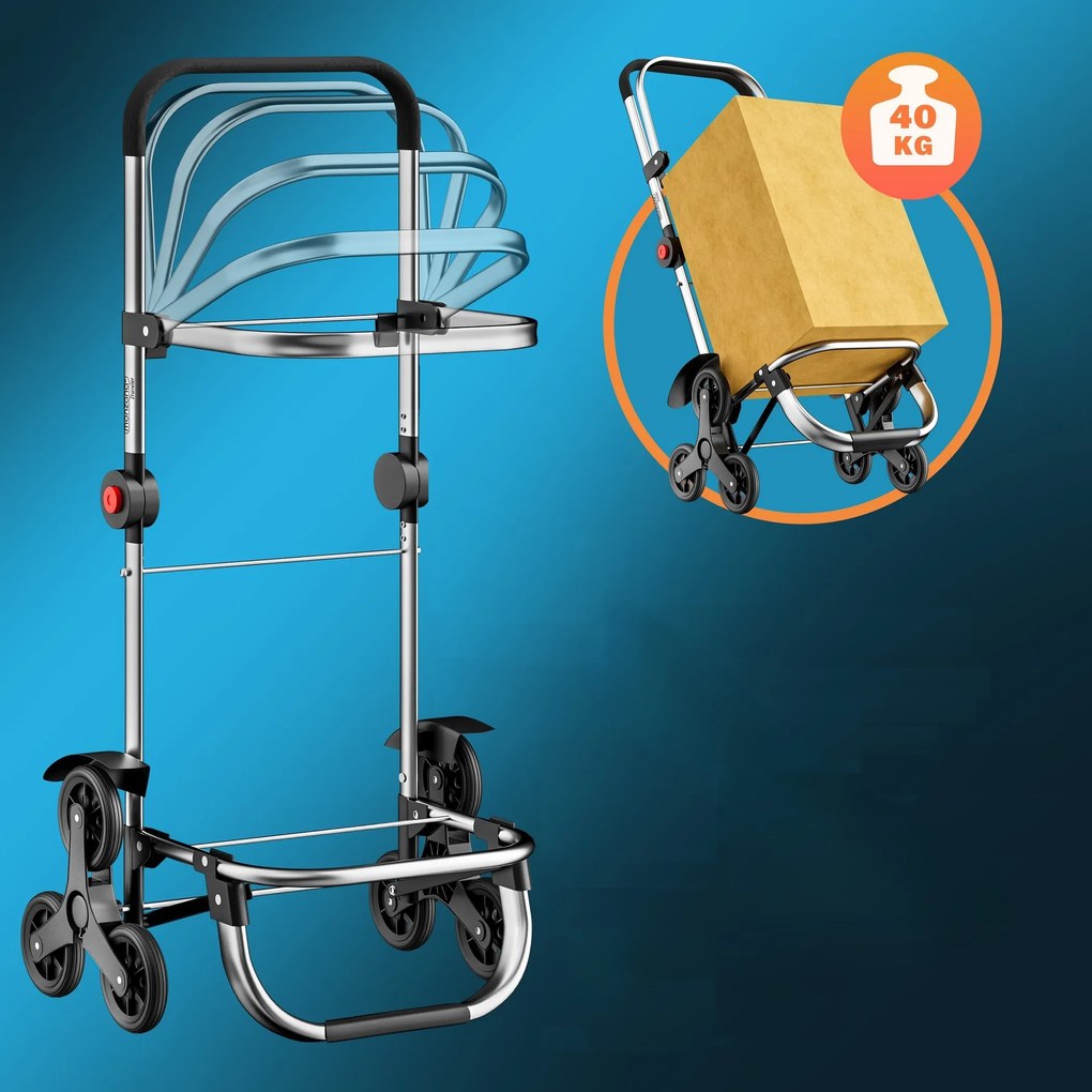 Torba na zakupy na kółkach do schodów COMFORT, 50l, niebieska Monzana