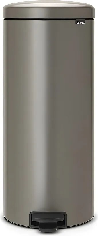 Kosz na Śmieci z Pedałem NewIcon 30L Platinum Kod G Szary Metal 30L Ciche Zamknięcie Przeciwwonny