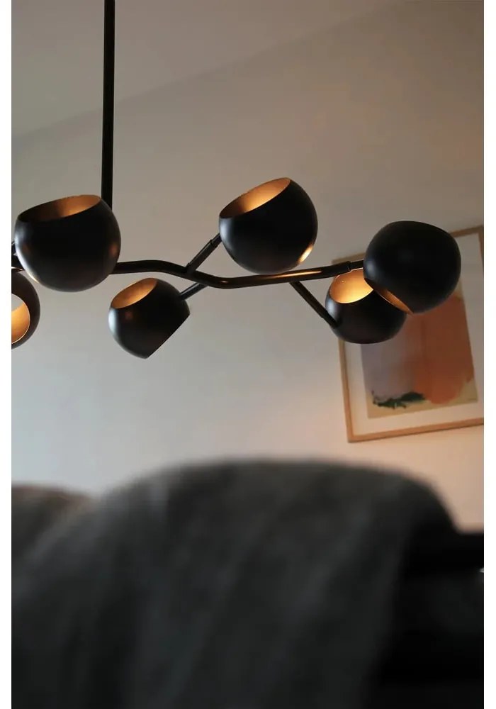 Czarna lampa wisząca z metalowym kloszem Edgar – Markslöjd