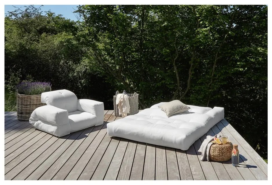 Beżowy fotel rozkładany odpowiedni na zewnątrz Karup Design OUT™ Hippo Beige