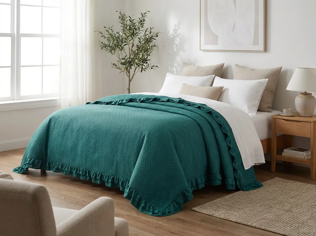Narzuta na łóżko MONTEGO, naftowa Rozmiar: 220 x 240 cm