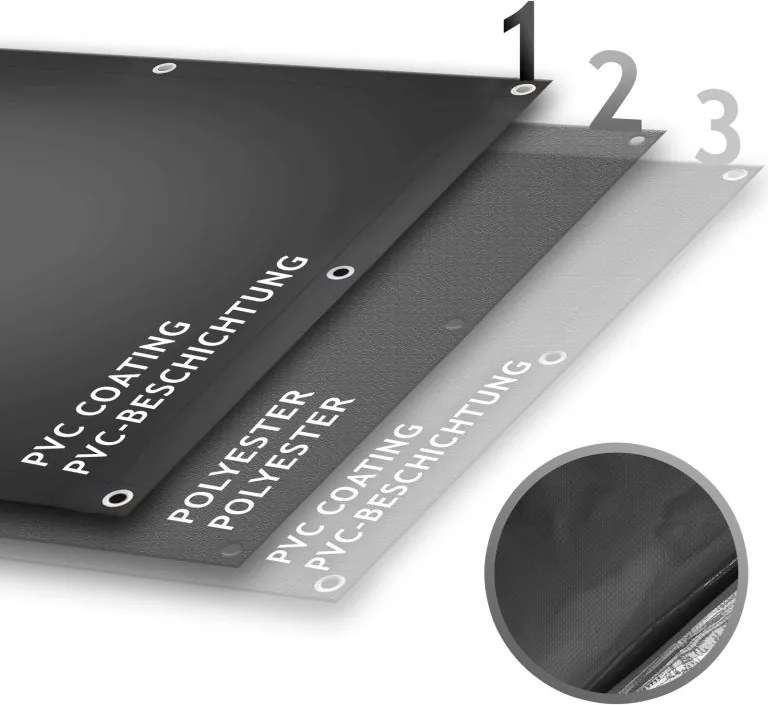 Plandeka wodoodporna PVC 2x3 m 650g/m² antracyt UV