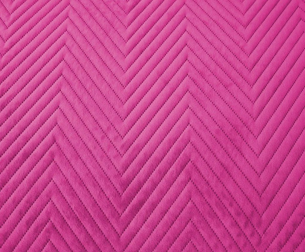Fioletowa aksamitna narzuta na łóżko ze wzorem ARROW VELVET Rozmiar: 170 x 210 cm
