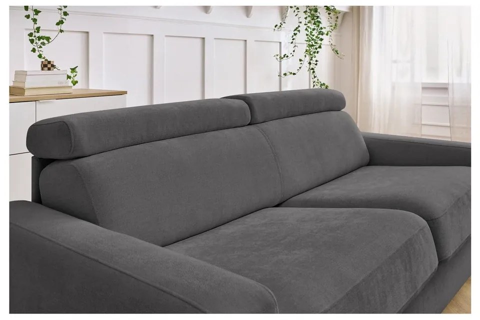 Ciemnoszara rozkładana sofa 215 cm Monaco – Bobochic Paris