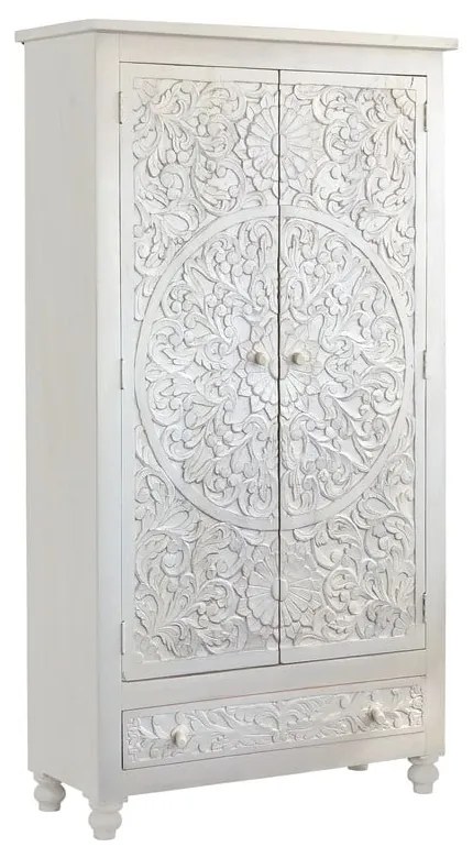 Kremowa szafa z litego drewna mango 180x40 cm Kalhana – Støraa