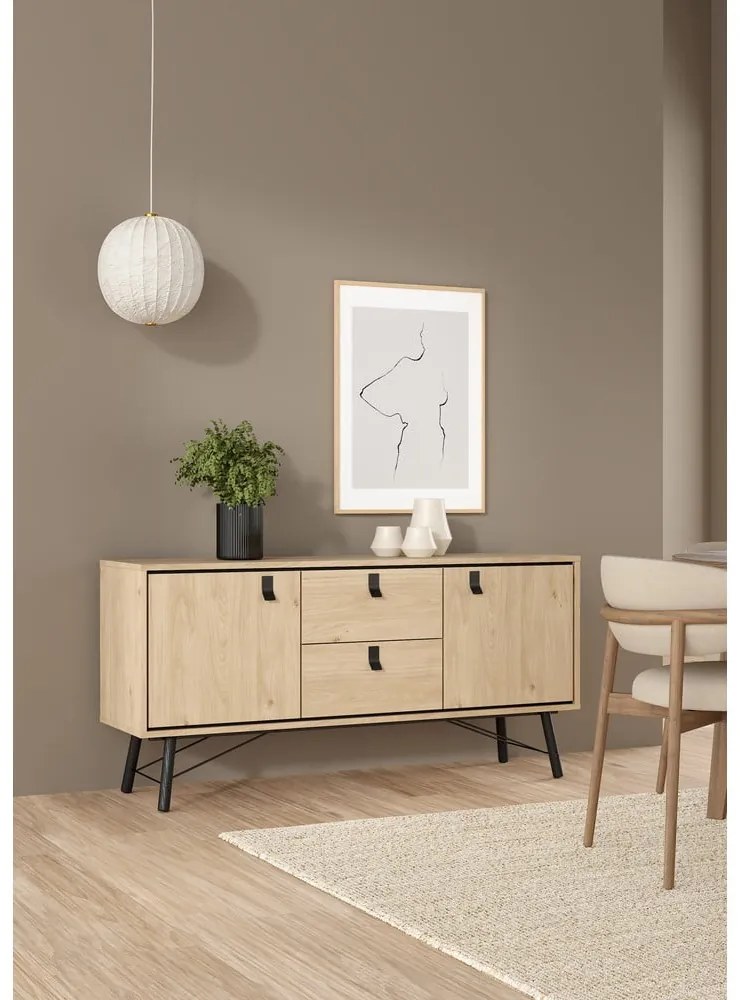 Komoda w dekorze dębu w naturalnym kolorze 150x72x40 cm Ry – Tvilum