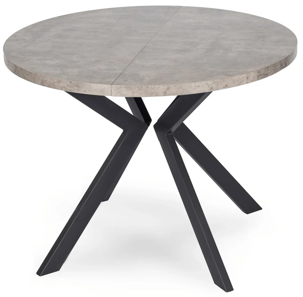 Stół Okrągły Rozkładany LUKAS 100-250 cm Beton Nowoczesny Loft
