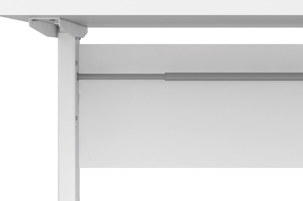 Biurko z regulacją wysokości Prima biały 150 białe nogi