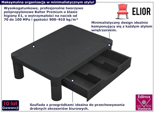 Nowoczesna podstawka pod monitor z szufladą H6-Z00