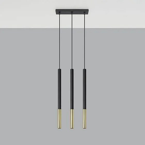 Lampa wisząca MOZAICA 3L czarna/złoto
