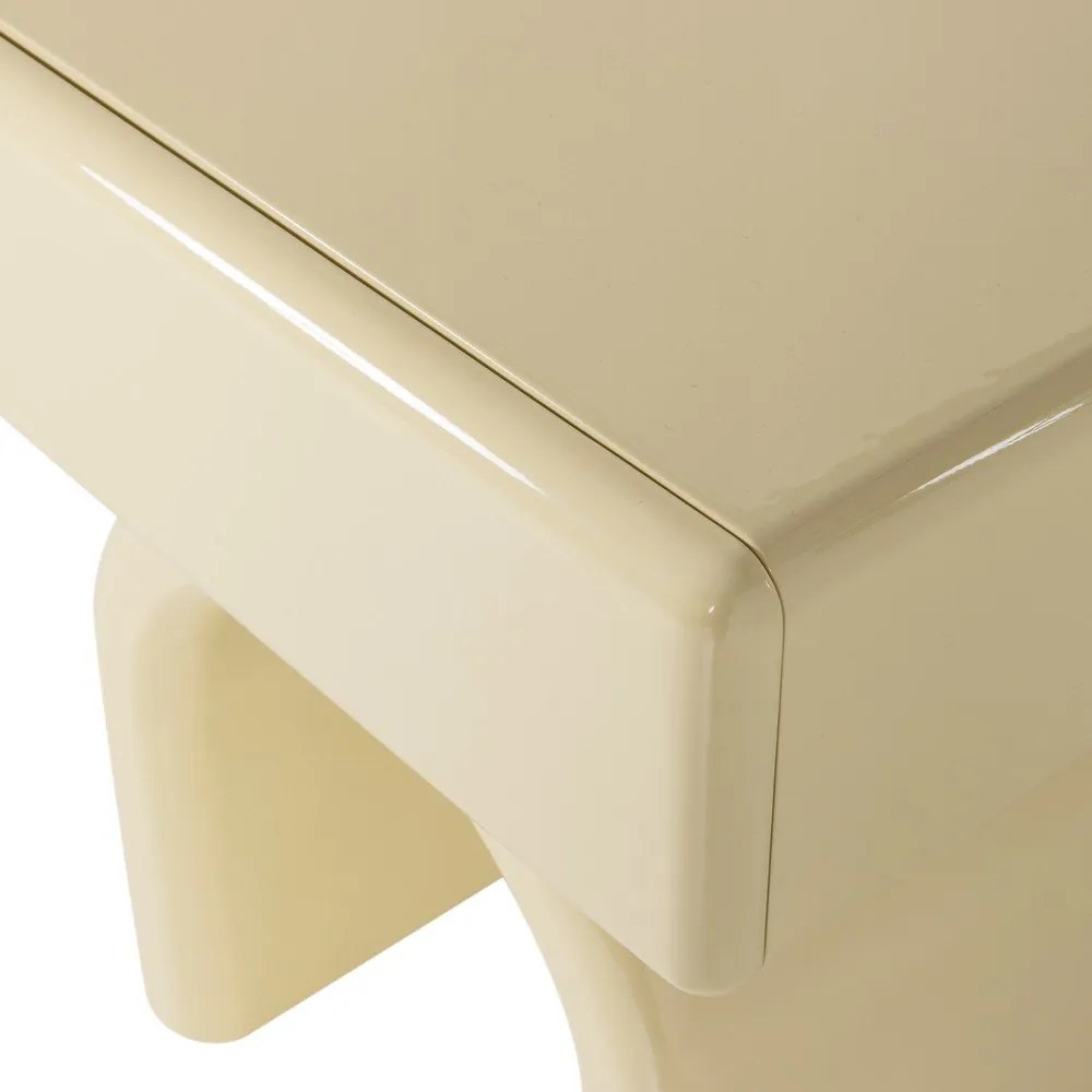 Jasnożółta szafka nocna z połyskiem Zorel – WOOOD