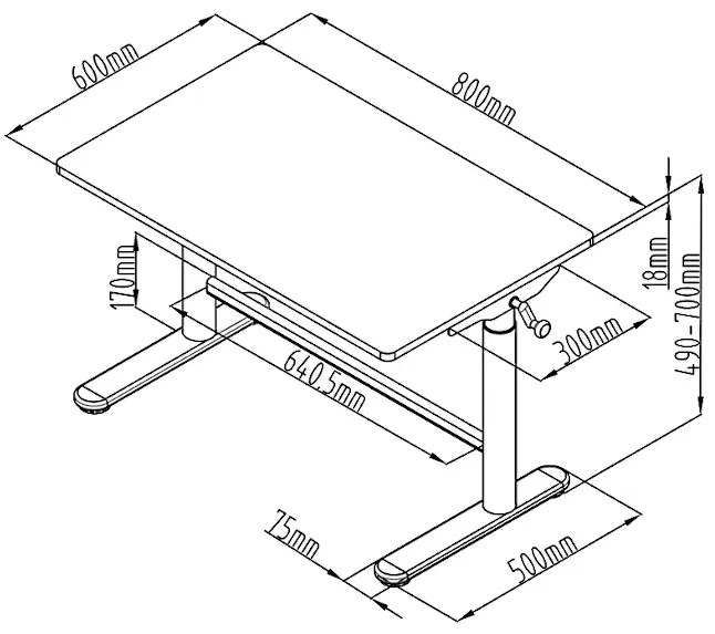 Niebieskie regulowane ergonomiczne biurko dla dzieci S0-B56