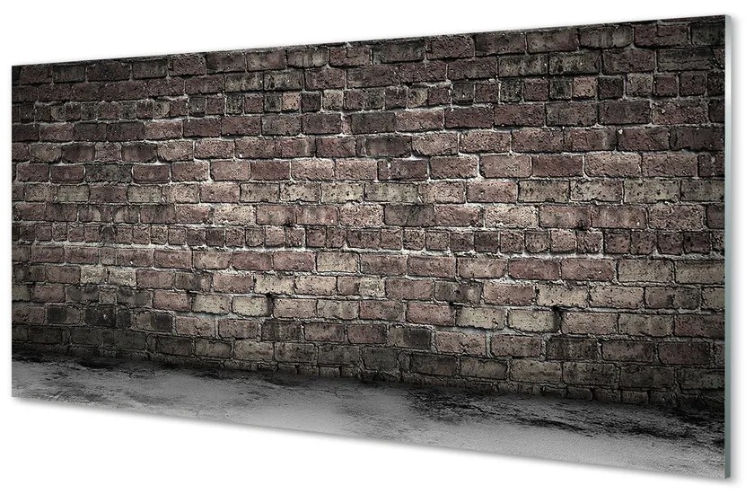 Szklany Panel Cegła mur vintage