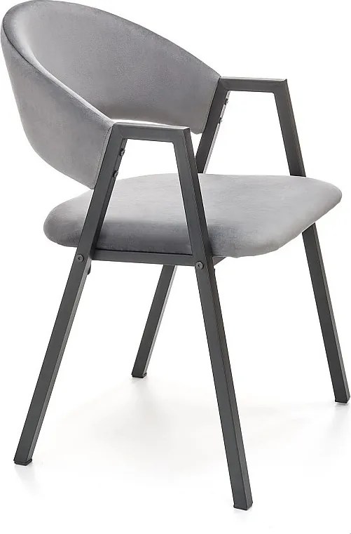 Krzesło tapicerowane K473 VELVET szare