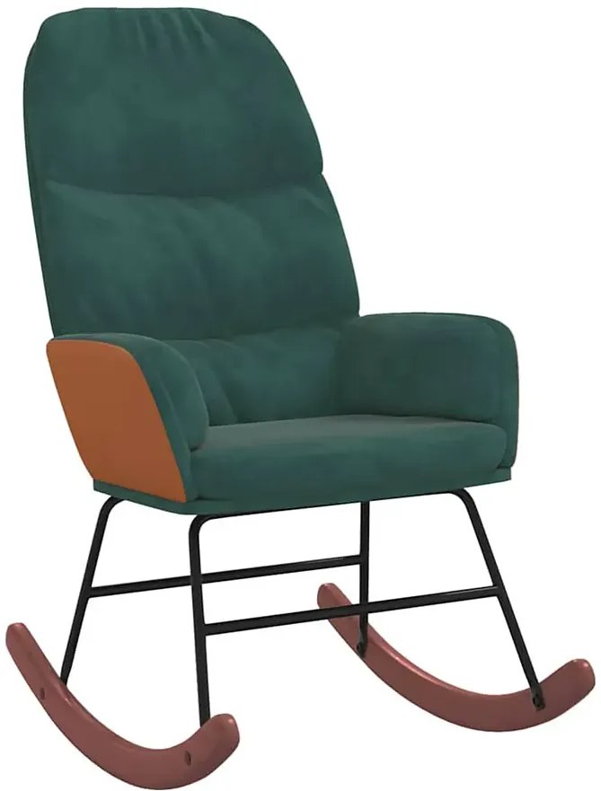 Ciemnozielony bujany fotel do salonu K9-F55