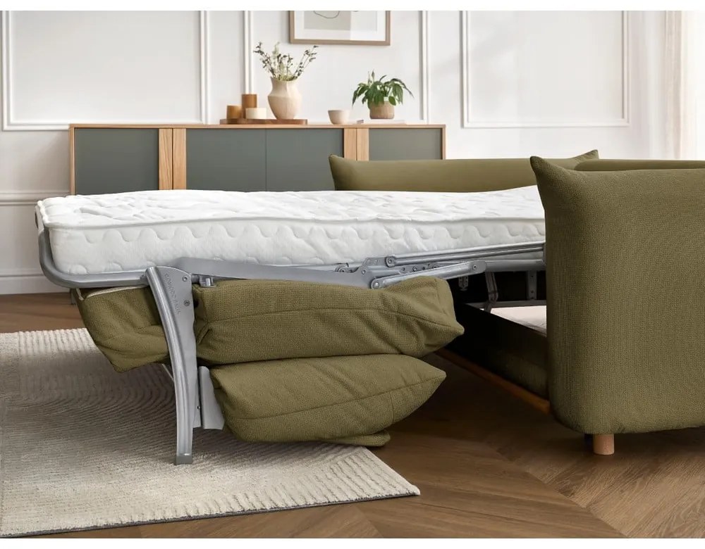 Zielona rozkładana sofa 214 cm Ernest – Bobochic Paris