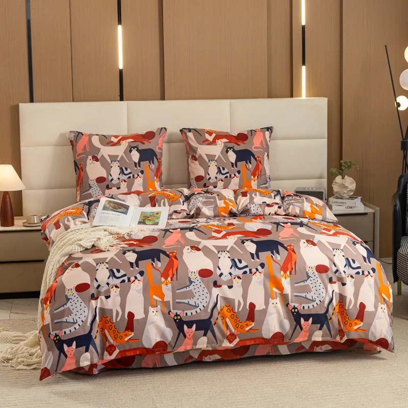 PrzytulneMieszkanie.pl PrzytulneMieszkanie.pl Pościel z mikrofibry CATMOSPHERE kolorowa Rozmiar pościeli: 70 x 90 cm | 140 x 200 cm