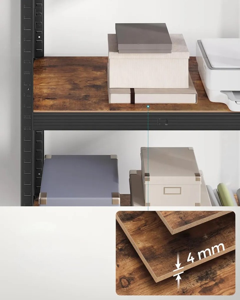 Metalowy regał półkowy TAYLOR 5 półek 150x75 cm