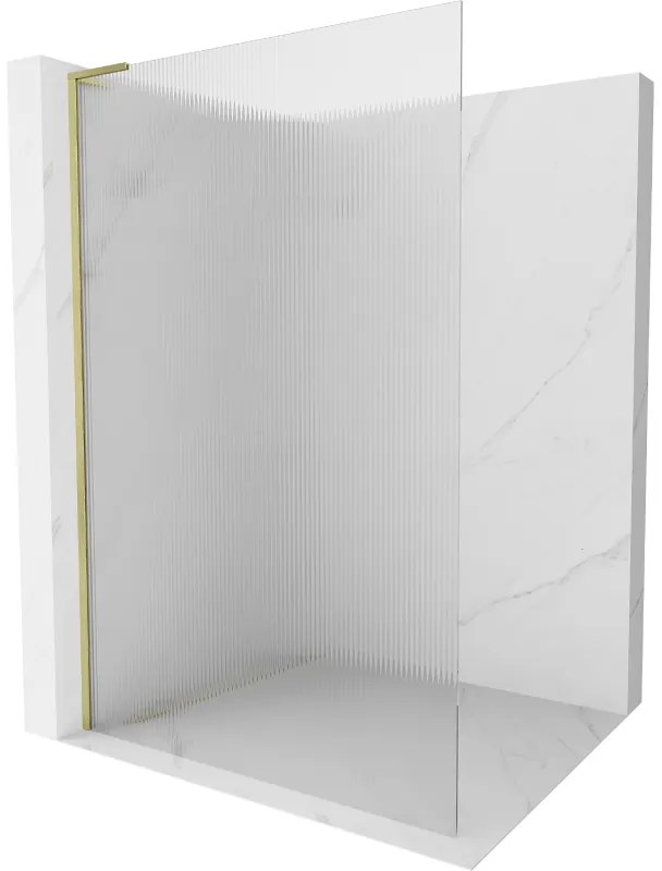 Mexen Kioto L ścianka prysznicowa Walk-in 120 x 200 cm, prążki, złota szczotkowana - 800-120-103-55-09