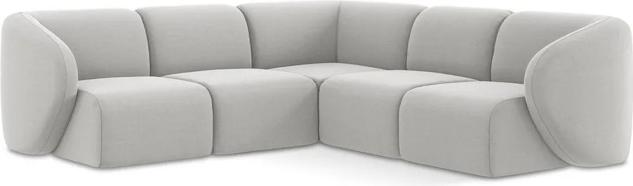 Jasnoszary aksamitny narożnik Lani – Makamii