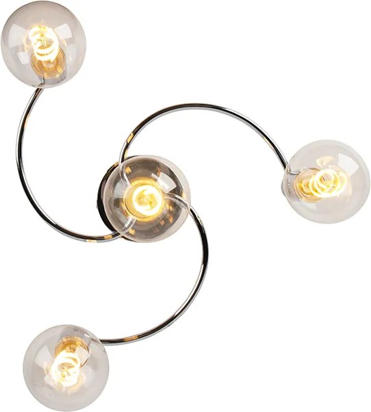 Lampa sufitowa art deco chrom 4-światłowa - Facil