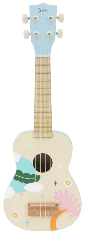 Classic world drewniane ukulele gitara dla dzieci niebieskie