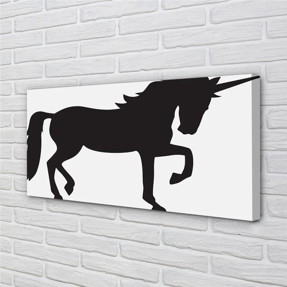 Obraz drukowany na płótnie Mistyczny Czarny Jednorożec