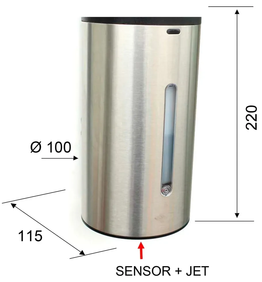 Automatyczny dozownik do mydła ze stali nierdzewnej w kolorze matowego srebra 650 ml – Sapho