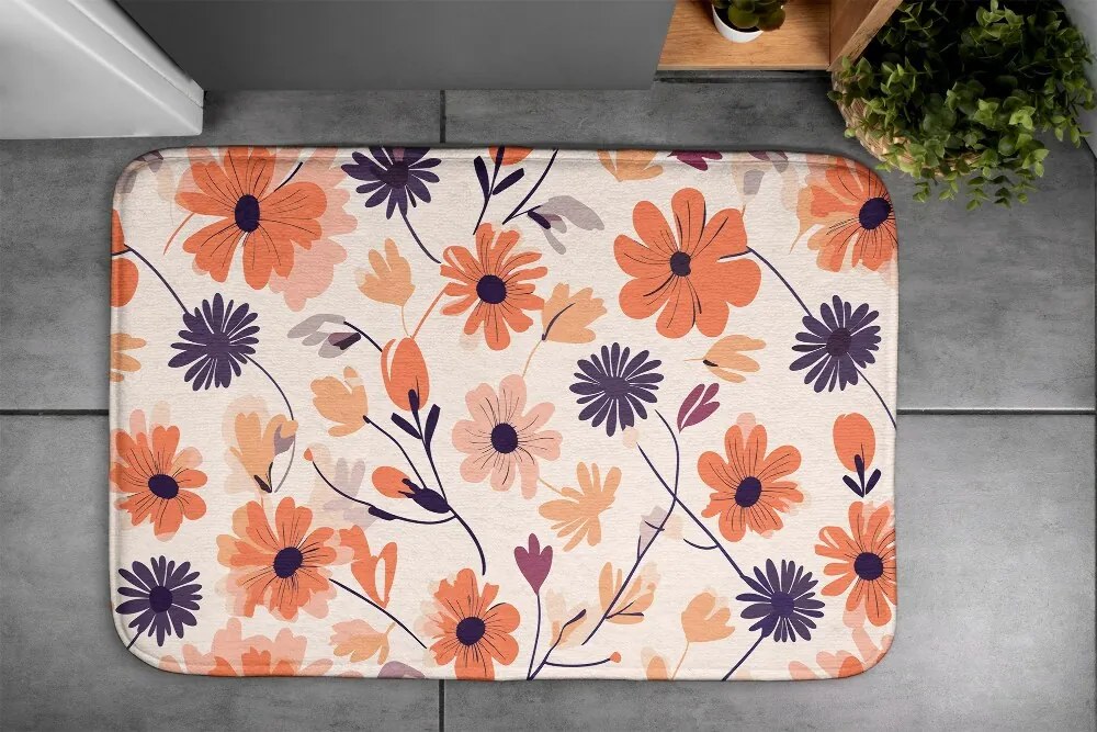 Dywanik pod prysznic Dywanik pod prysznic Kwiatowy wzór