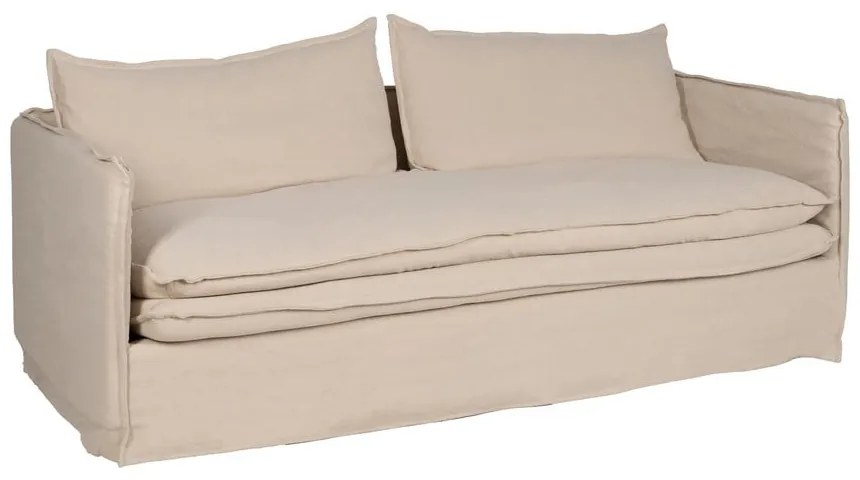 Kremowa lniana sofa 210 cm – Ixia