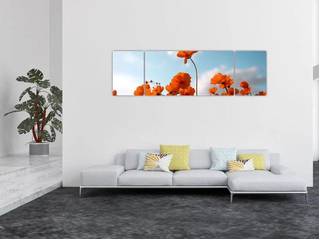 Obraz - Łąkowe kwiaty (170x50 cm)