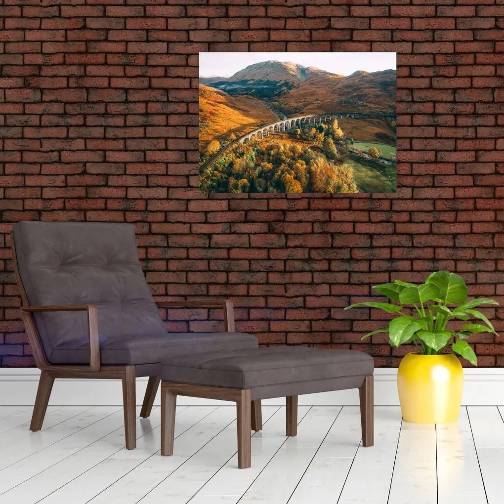 Obraz mostu w szkockiej dolinie (70x50 cm)