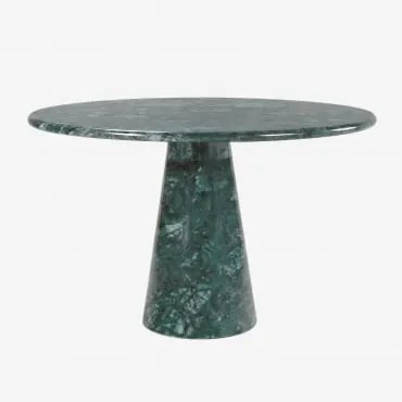 Okrągły Stół Jadalniany Ø120 Cm Z Marmuru Alodia Zielony Marmur Udaipur - Sklum