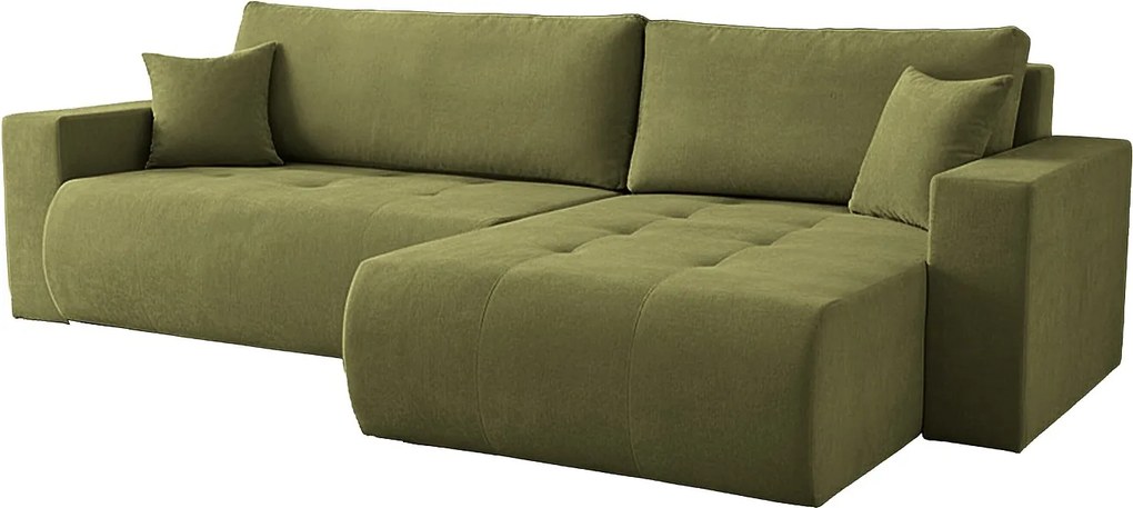 Uniwersalny narożnik do salonu Kora - tkanina Wind, zielony