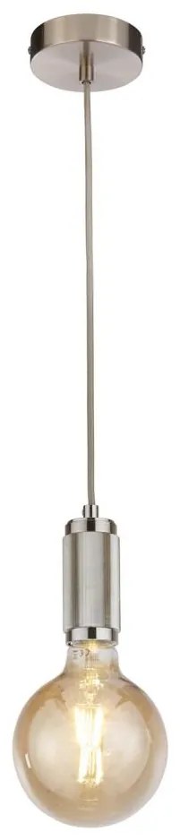 Searchlight 77651SS - Lampa wisząca na lince SUSPENSION 1xE27/60W/230V srebrna