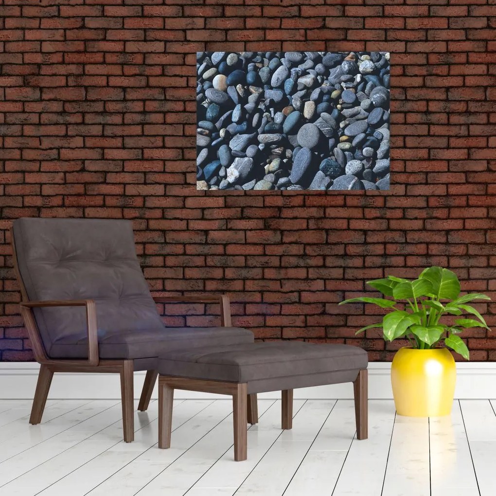 Obraz na szkle - kamyki z plaży (70x50 cm)