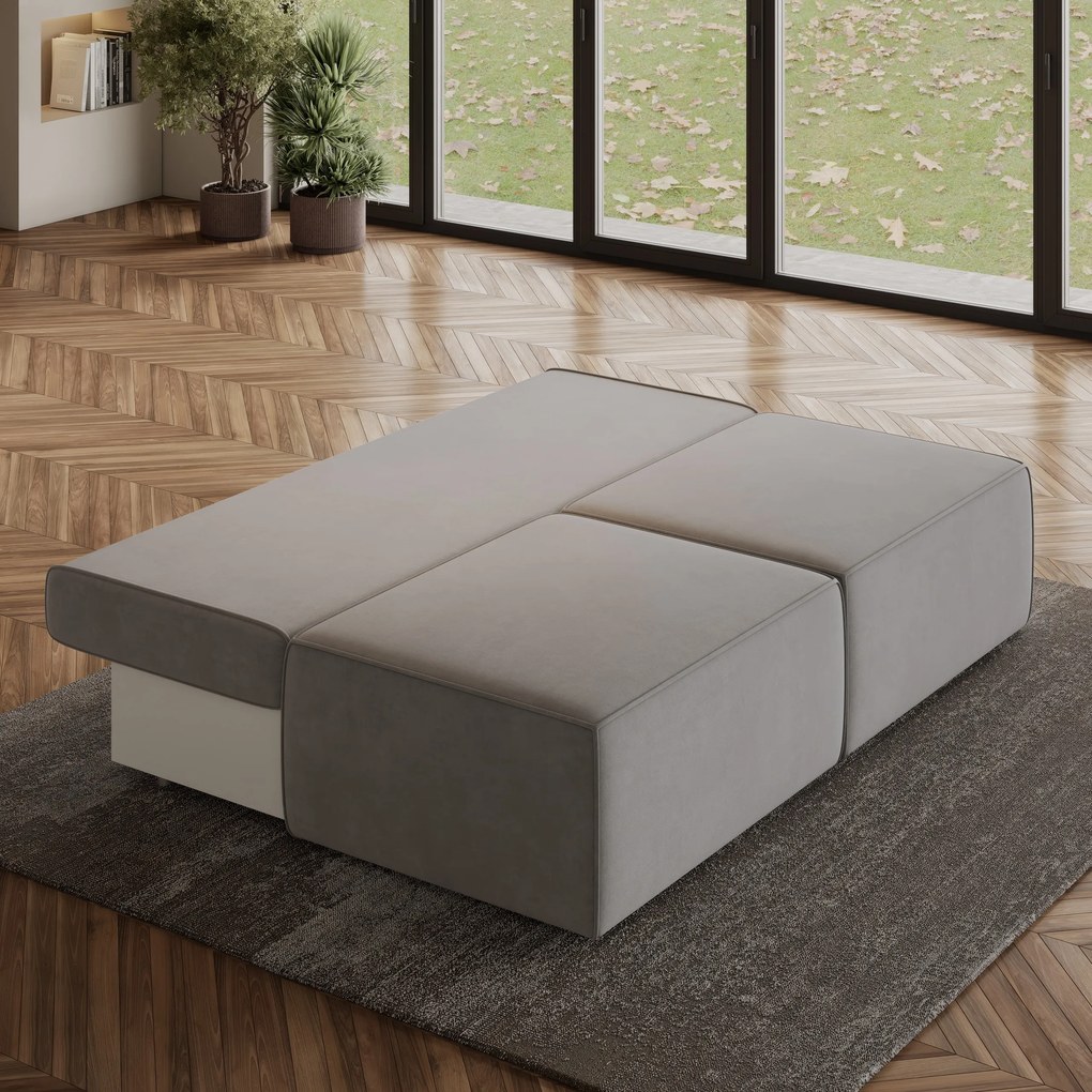 Masseno Narożnik VARNA z funkcją spania i pojemnikiem na pościel Narozniki L, Rozkładana sofa - Jasnoszary, MONOLITH 84