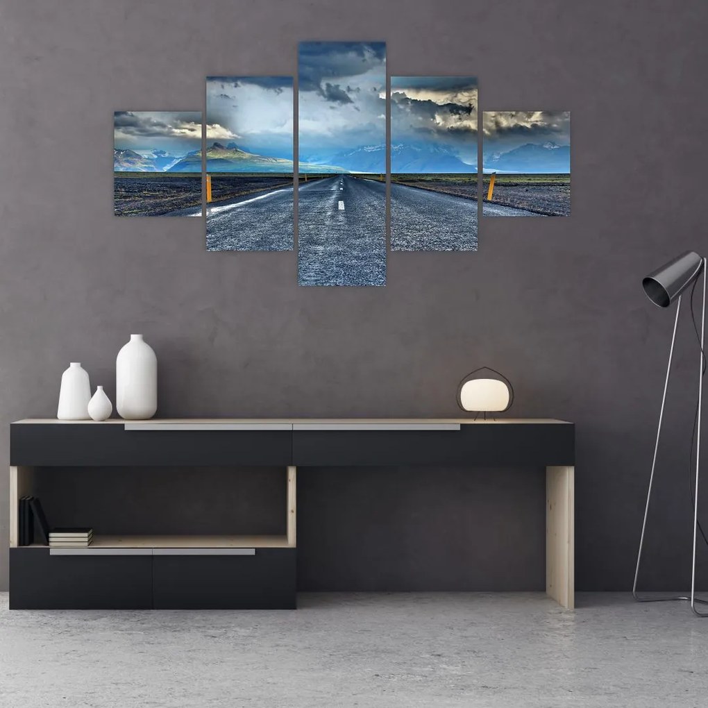 Obraz drogi podczas burzy (125x70 cm)