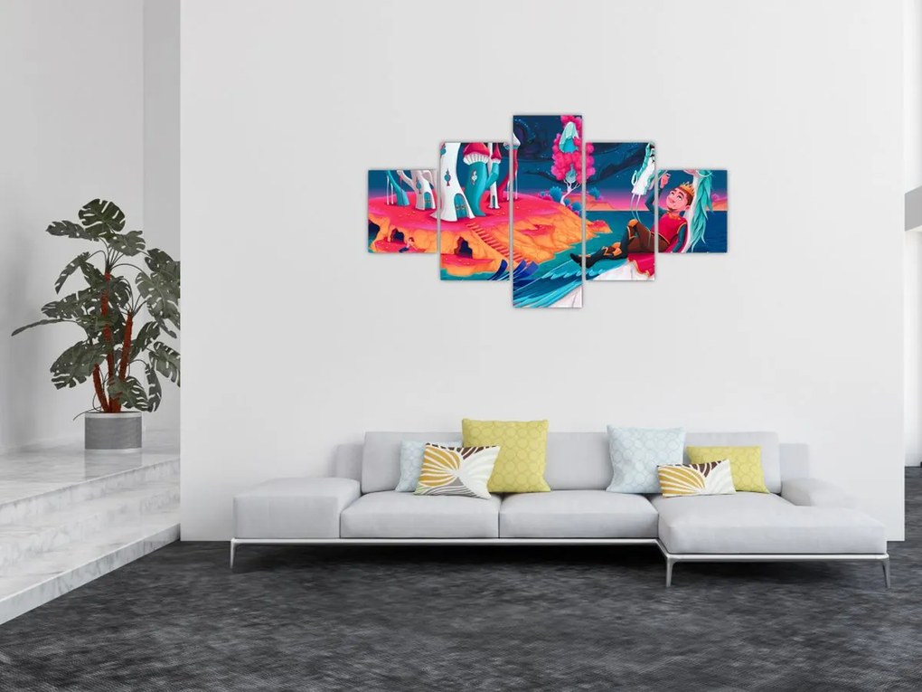Obraz - Książę i smocza księżniczka (125x70 cm)