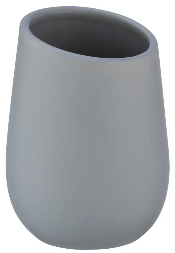 Szary ceramiczny kubek na szczoteczki Wenko Badi