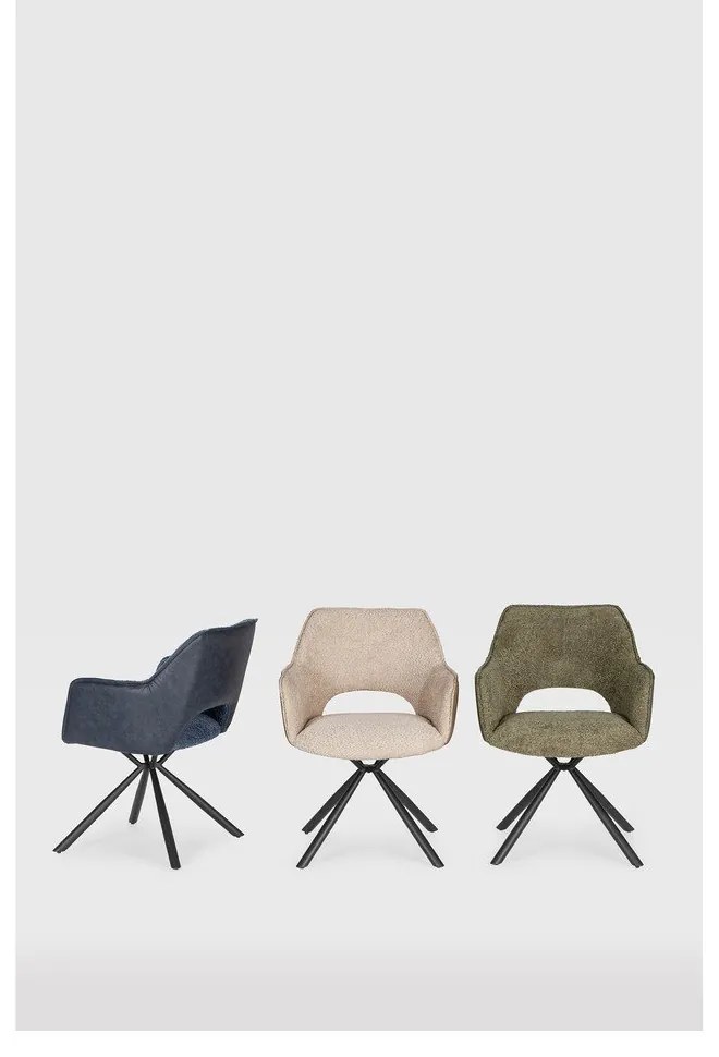 Zielone tapicerowane fotele jadalniane zestaw z podłokietnikami 2 szt. Mariel – Marckeric