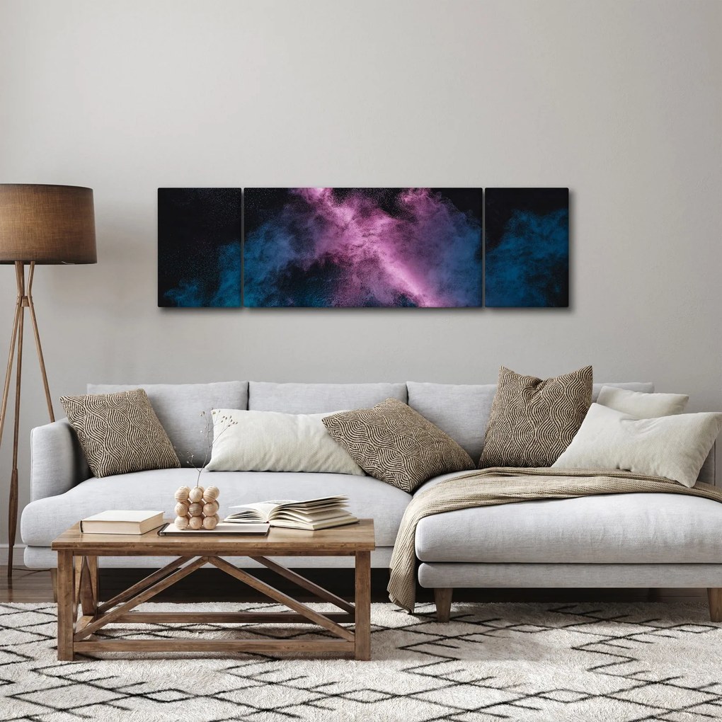 Obraz - Różowo - niebieski dym (170x50 cm)