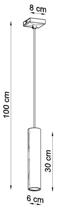 Chromowana lampa wisząca tuba - A414 Taupe