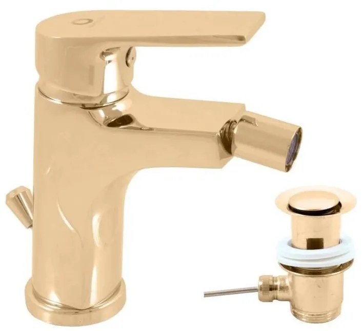 RAV Slezák CO145.0KZ - Bateria bidetowa + odpływ COLORADO 14,3 cm błyszczące złoto