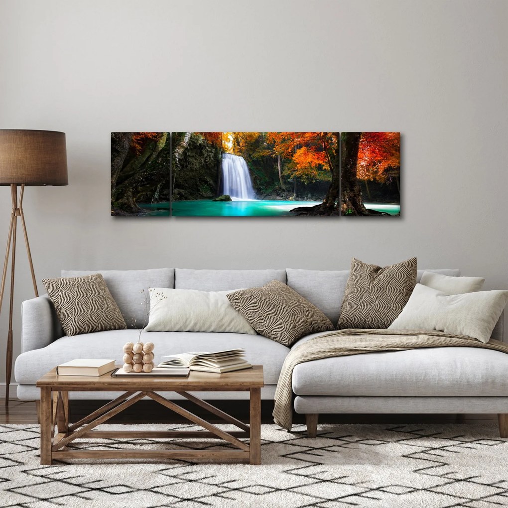 Obraz - Szmaragdowa Laguna (170x50 cm)