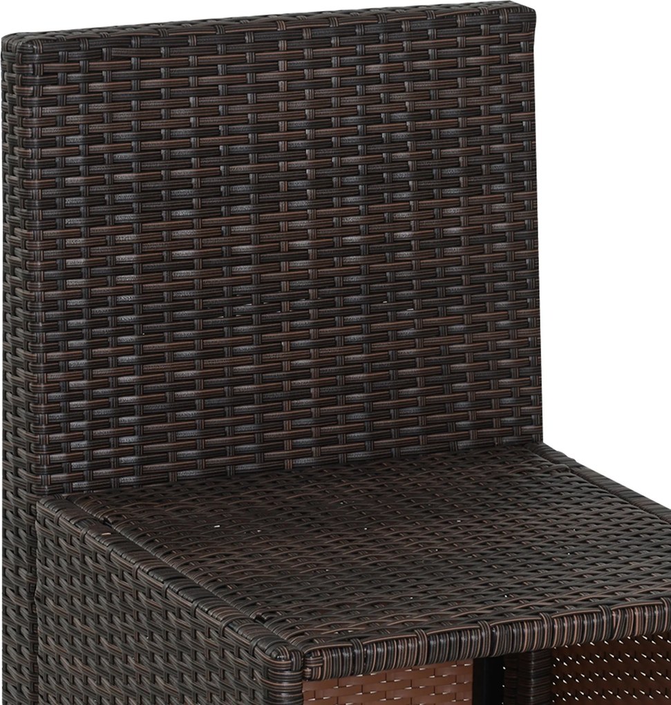 Outsunny Meble Ogrodowe Polirattanowe 5 Części Zestaw Brązowy Khaki Komfort i Styl 120x69x77.5 cm | Aosom PL