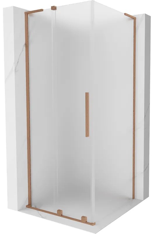 Mexen Velar L kabina prysznicowa rozsuwana 100 x 100 cm, szron, miedź szczotkowana - 871-100-100-33-65