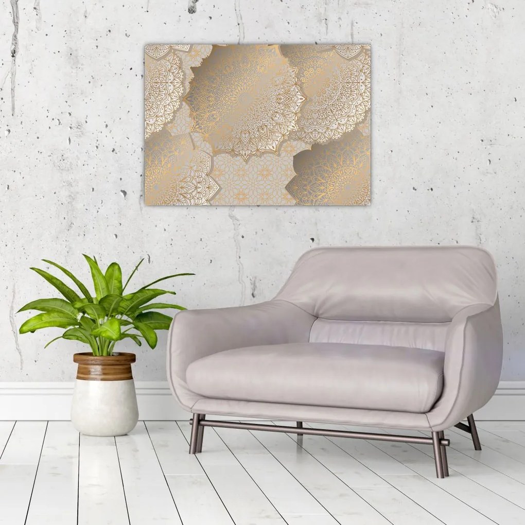 Obraz - Mandale w złotych odcieniach (70x50 cm)